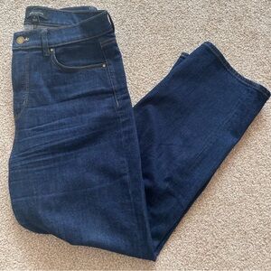 Ann Taylor Petite High Rise Straight Jeans In Classic Rinse Wash